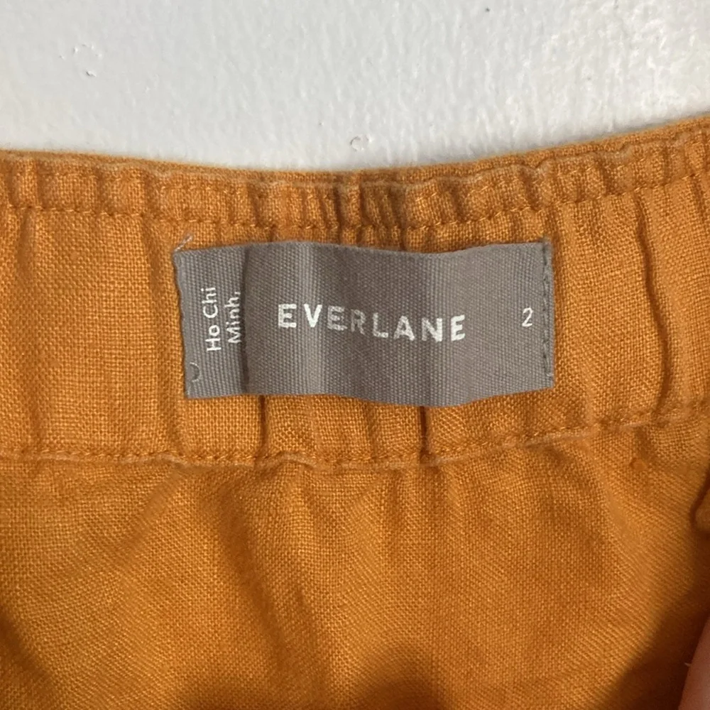Everlane square neck linen jumpsuit size 2